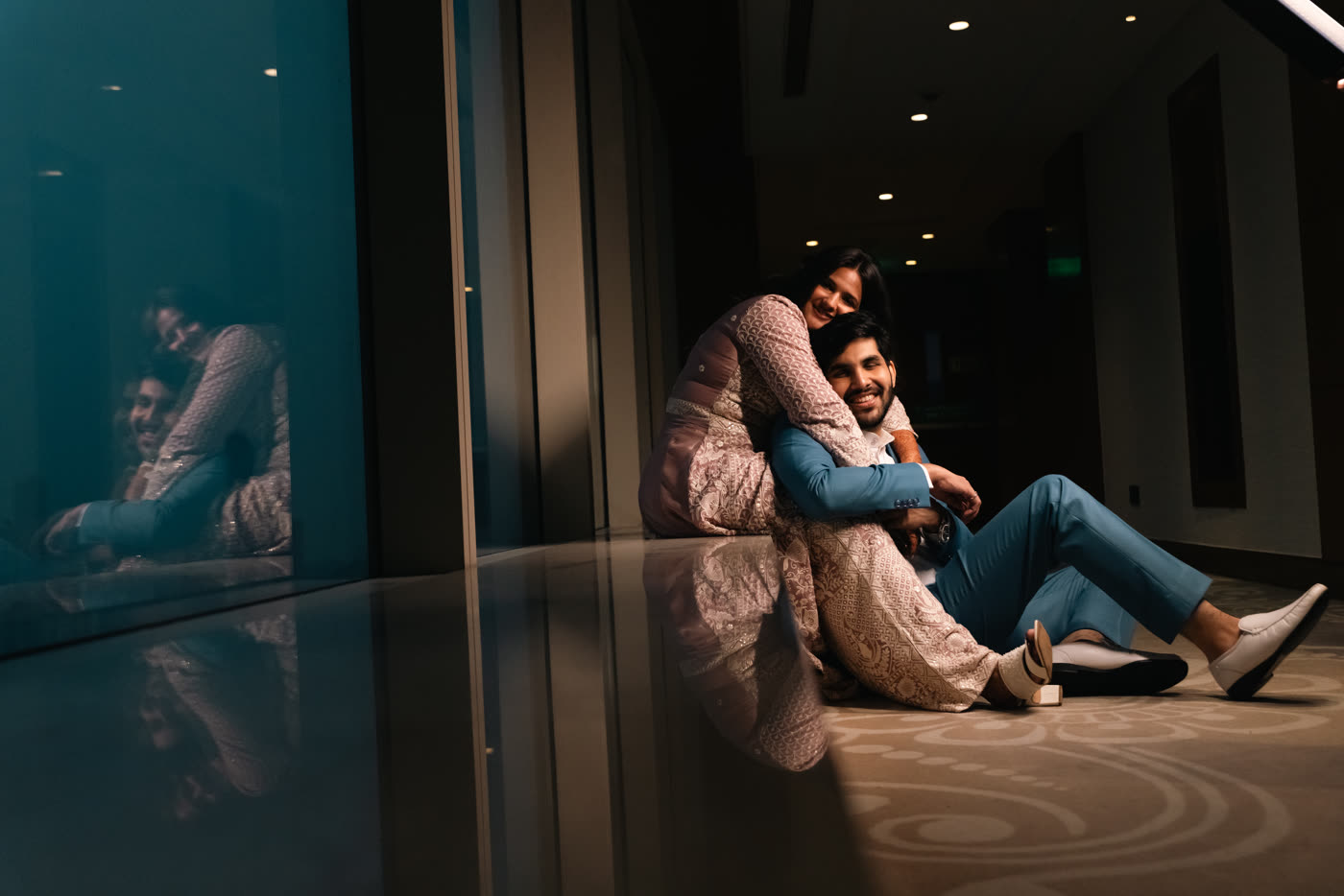 A couple in a quiet corner of the venue