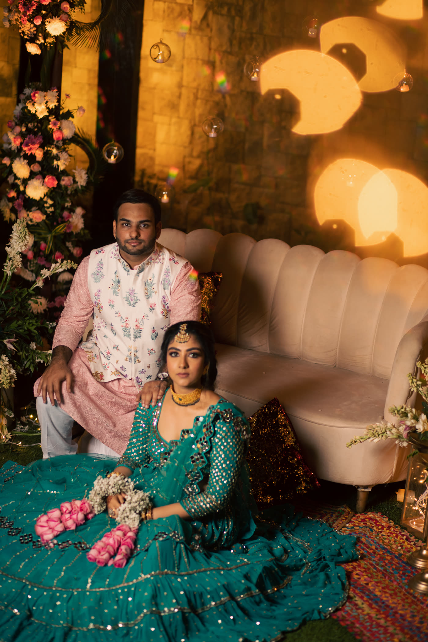 A couple seated together after the ceremony
